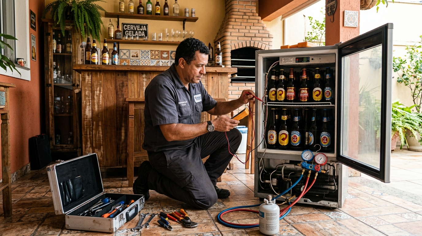 Aplicação de gás refrigerante em cervejeira atendida em Londrina‑PR